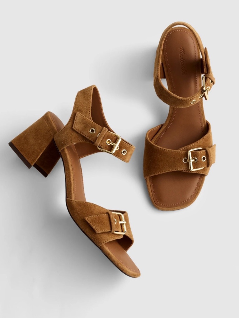 NIB! MADEWELL Women’s Neeka Ankle-Strap Heeled Sandal Dried Acorn Suede Size 10